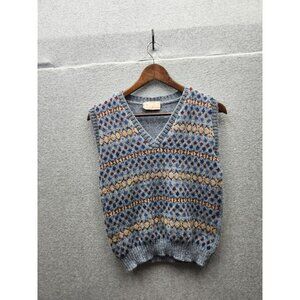 Vintage Attic & Cherry Shetland Wool Fair Isle Vest Size 38 Made In Scotland